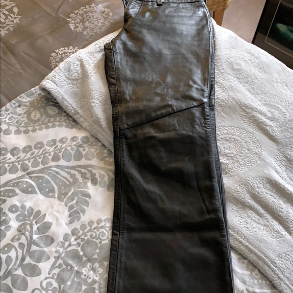 Gap Black Leather boot cut pant worn once